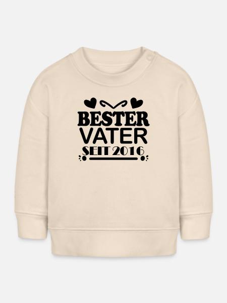 Bester Vater seit 2016 - Baby Organic Sweatshirt Baby Changer von Stanley/Stella - Natur