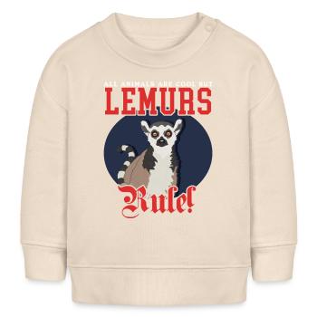Lémurien à queue bouclée Lémurien à queue annelée Cadeau - Sweat bébé bio Stanley/Stella - écru doux - Devant