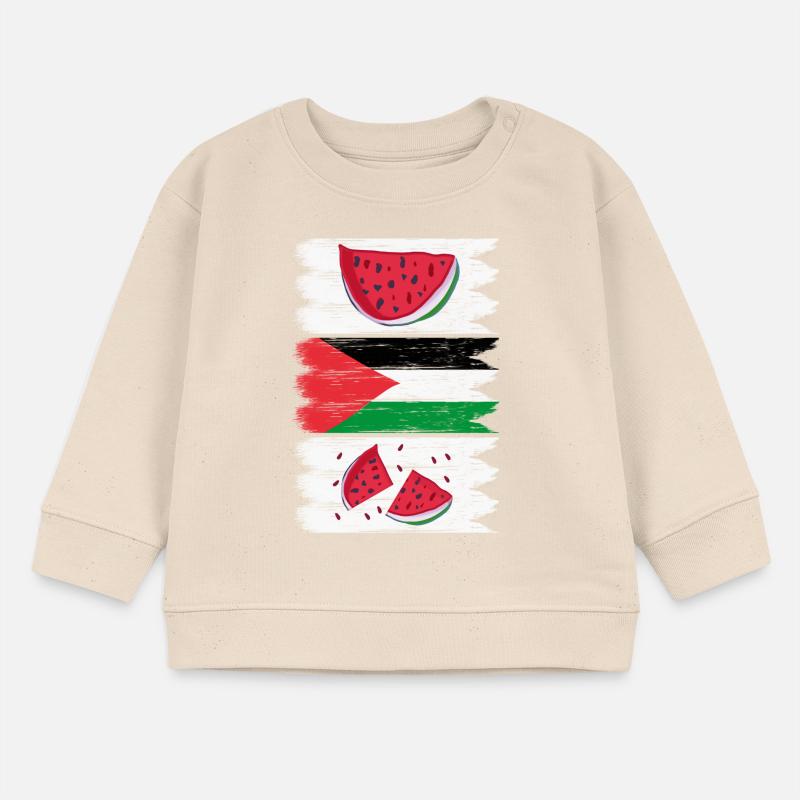 Drapeau de la Palestine avec pastèque Sweat bébé bio Stanley/Stella