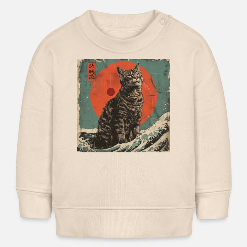 Sunset Silhouette Wave Papyrus - Baby Sweatshirt by Stanley/Stella - soft Ecru