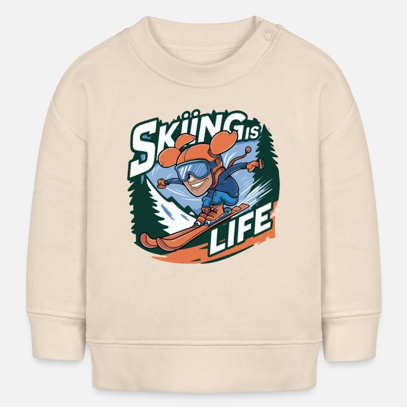 LE SKI, C’EST LA VIE - Sweat bébé bio Stanley/Stella - écru doux