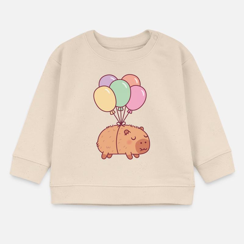 Süßes Capybara mit Luftballons Baby Organic Sweatshirt Baby Changer von Stanley/Stella
