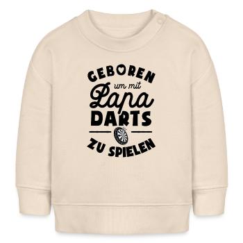 Geboren um mit Papa Darts zu spielen - Baby Organic Sweatshirt Baby Changer von Stanley/Stella - Natur - Vorne