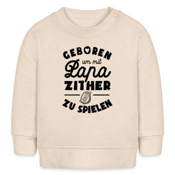 Geboren um mit Papa Zither zu spielen - Baby Organic Sweatshirt Baby Changer von Stanley/Stella - Natur - Vorne