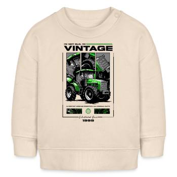 Vintage Traktor Bauer Geburtstag Jahrgang 1999 - Baby Organic Sweatshirt Baby Changer von Stanley/Stella - Natur - Vorne