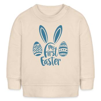 My first Easter - Ostern - Baby blau - Baby Organic Sweatshirt Baby Changer von Stanley/Stella - Natur - Vorne