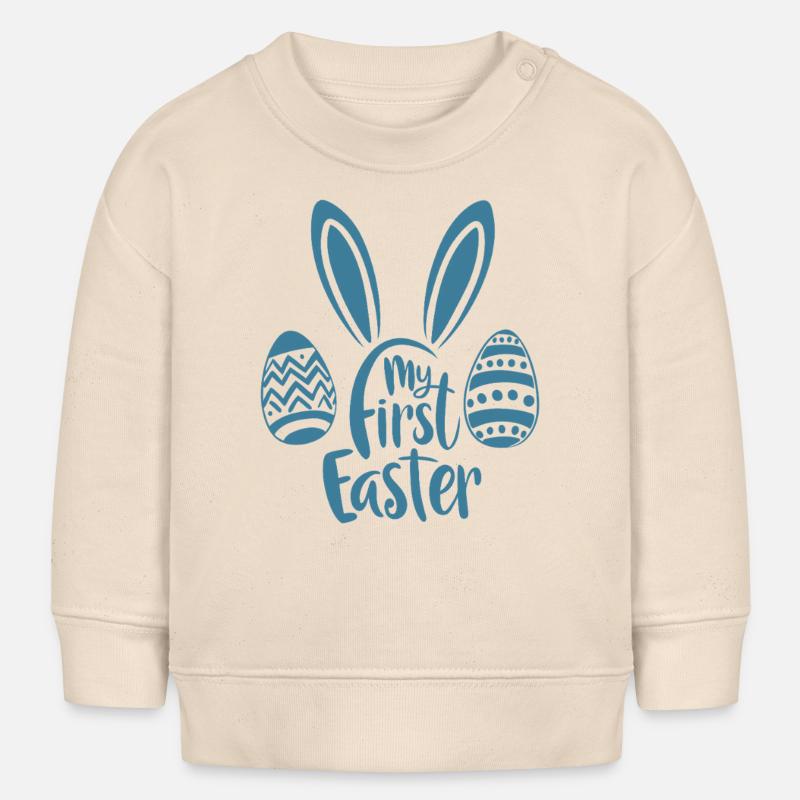 My first Easter - Easter - Baby blue - Baby Sweatshirt by Stanley/Stella - soft Ecru