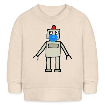 Baby Roboter mit Schnuller - Baby Organic Sweatshirt Baby Changer von Stanley/Stella - Natur - Vorne