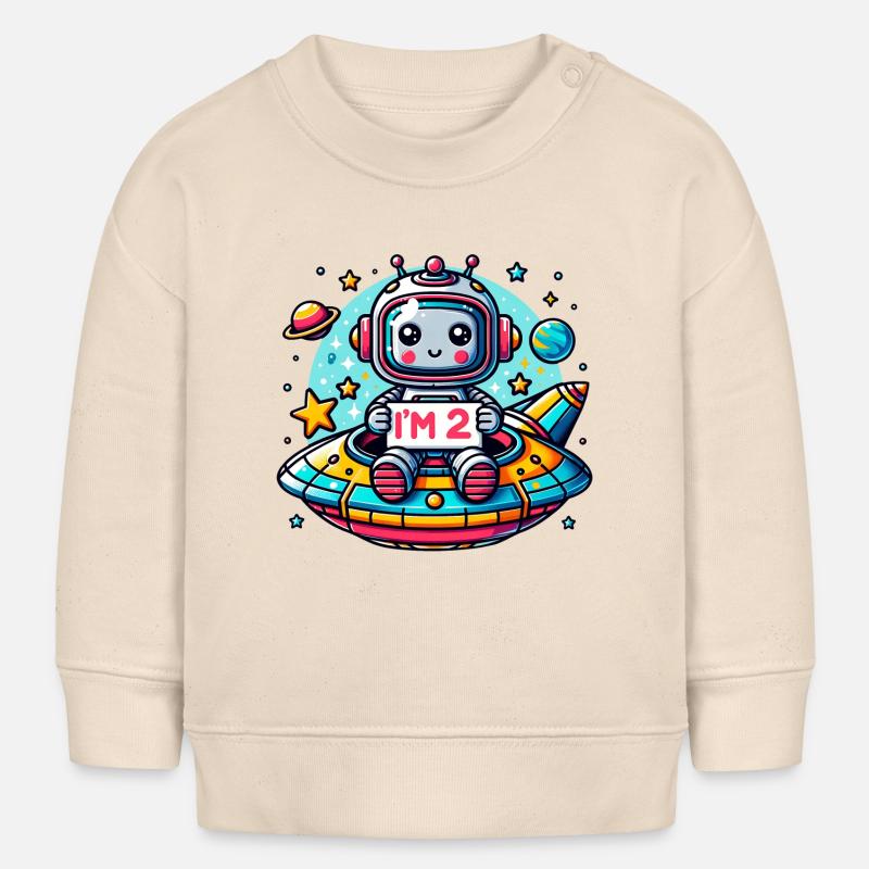 J’ai 2 ans deuxième anniversaire - Sweat bébé bio Stanley/Stella - écru doux