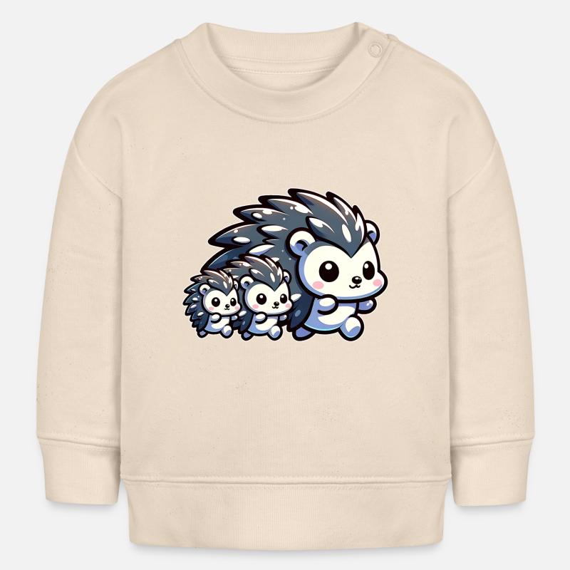 Mignon hérisson famille - Sweat bébé bio Stanley/Stella - écru doux