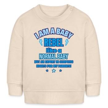 Baby Rebell Lustiges Geburtsgeschenk - Baby Organic Sweatshirt Baby Changer von Stanley/Stella - Natur - Vorne
