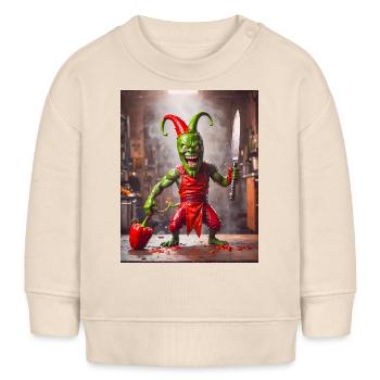 légumes Apocalypse Monster chili arlequin - Sweat bébé bio Stanley/Stella - écru doux - Devant