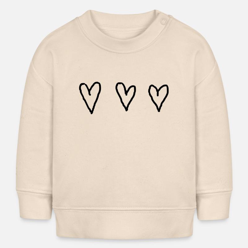 3 Coeurs - Sweat bébé bio Stanley/Stella - écru doux