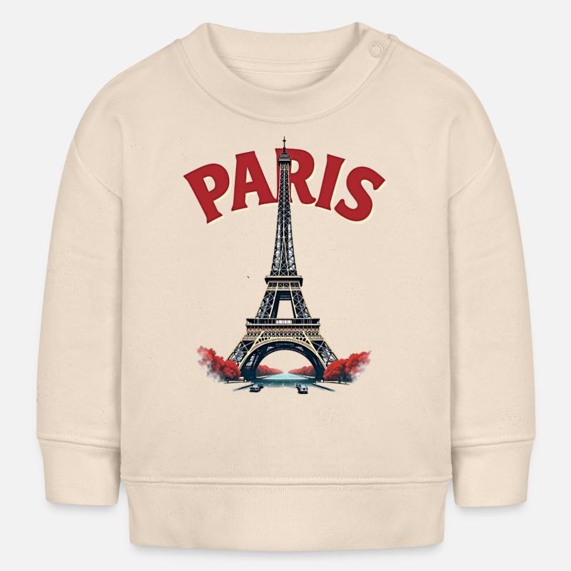 Tour Eiffel, Paris, retro - Sweat bébé bio Stanley/Stella - écru doux