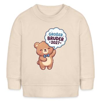 Großer Bruder 2027 Bär - Baby Organic Sweatshirt Baby Changer von Stanley/Stella - Natur - Vorne