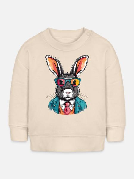 Hase im Anzug - Baby Organic Sweatshirt Baby Changer von Stanley/Stella - Natur