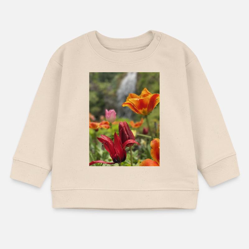 Tulipes colorées Sweat bébé bio Stanley/Stella