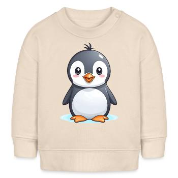 Cute Penguin - Baby Clothing - Baby Sweatshirt by Stanley/Stella - soft Ecru - Front