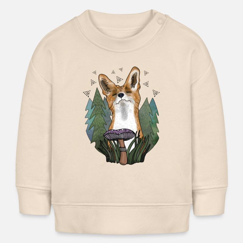 Renard heureux - Sweat bébé bio Stanley/Stella - écru doux