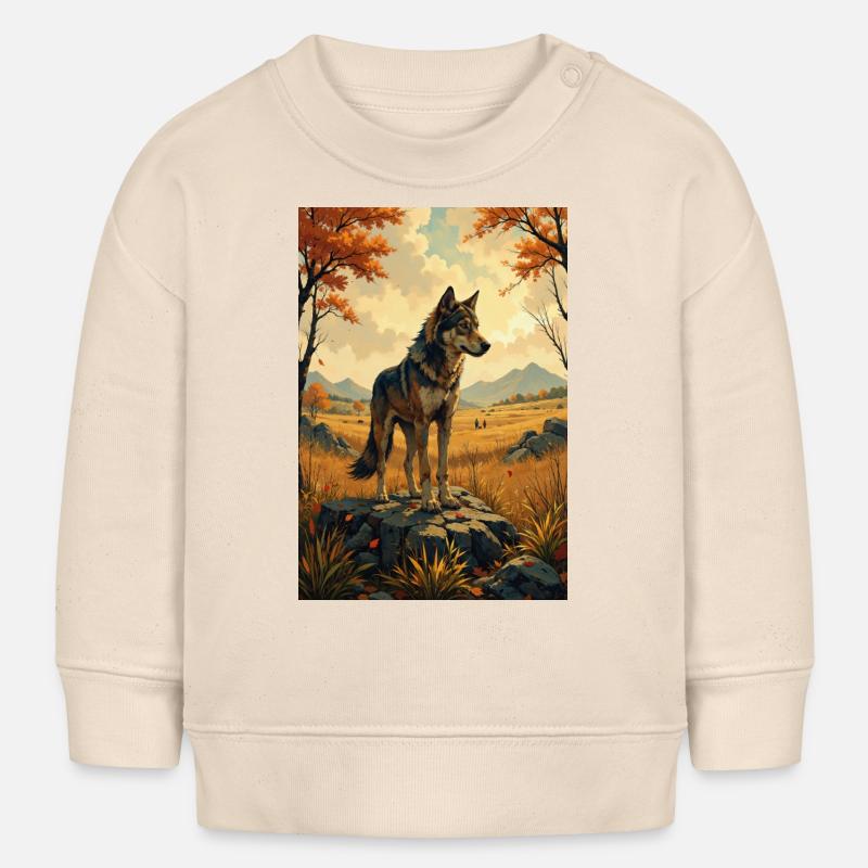 L’image du loup - Sweat bébé bio Stanley/Stella - écru doux