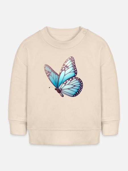 Papillon - Geflogene Leichtigkeit - Baby Organic Sweatshirt Baby Changer von Stanley/Stella - Natur