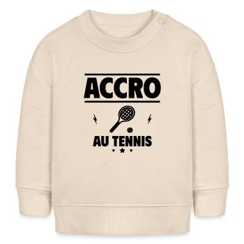 accro au tennis - Sweat bébé bio Stanley/Stella - écru doux - Devant