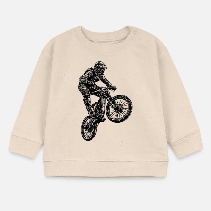 Cooler Radfahrer Springender Mountainbiker Baby Organic Sweatshirt Baby Changer von Stanley/Stella