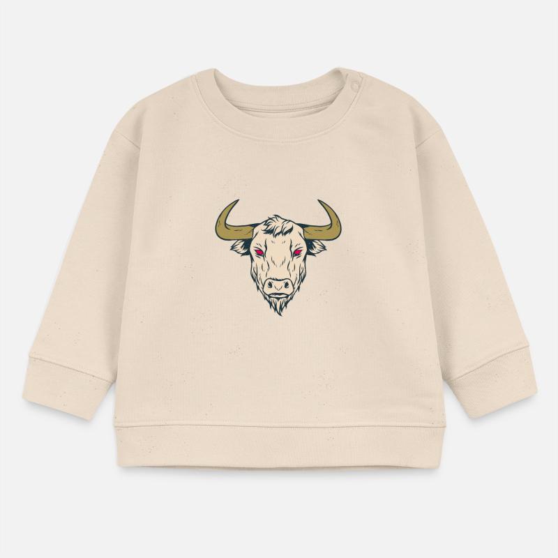 Taurus Red Eyes Devil Baby Organic Sweatshirt Baby Changer von Stanley/Stella