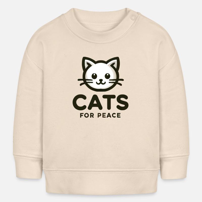Chats pour la paix - Sweat bébé bio Stanley/Stella - écru doux