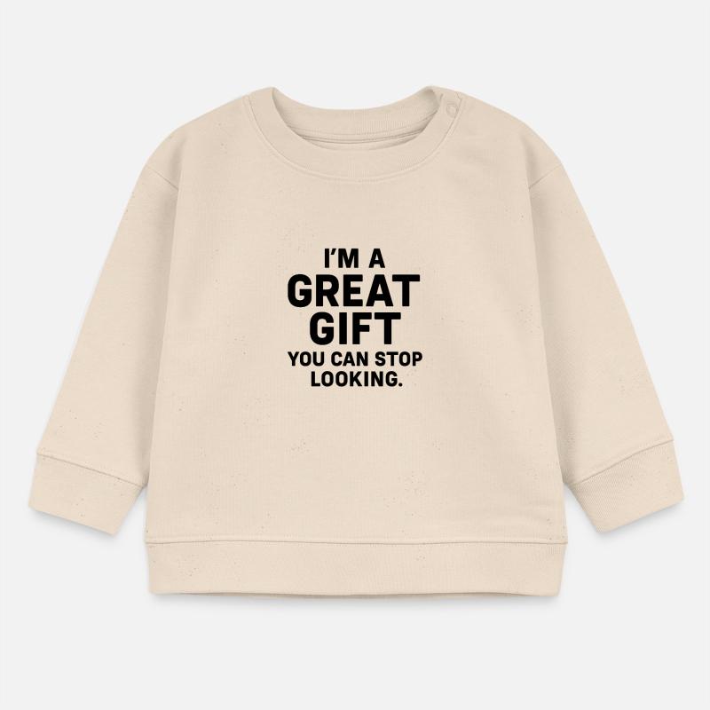 Ich bin das Geschenk - bitte nicht einpacken! Baby Organic Sweatshirt Baby Changer von Stanley/Stella