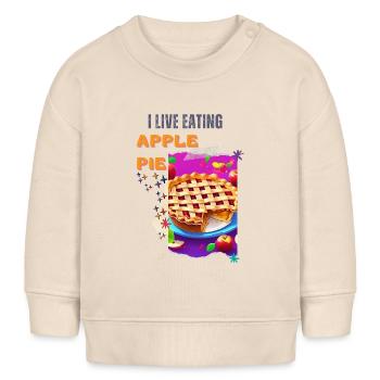 Je vis et je mange de la tarte aux pommes - Sweat bébé bio Stanley/Stella - écru doux - Devant