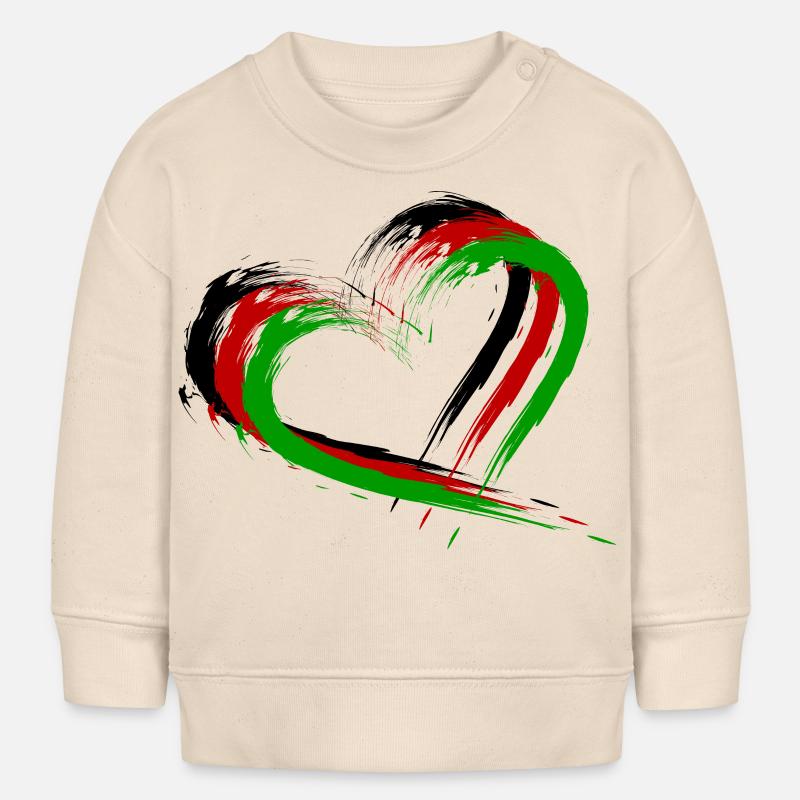 Brosse de coeur Afghanistan drapeau drapeau Nouveau - Sweat bébé bio Stanley/Stella - écru doux