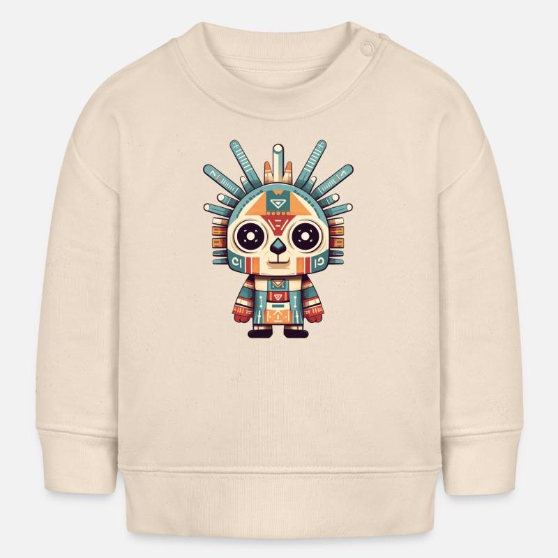 Bébé animal aztèque - Sweat bébé bio Stanley/Stella - écru doux
