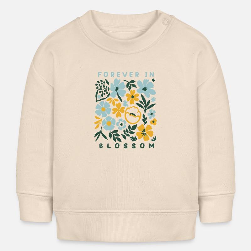 Toujours en fleur - Imprimé floral - Sweat bébé bio Stanley/Stella - écru doux