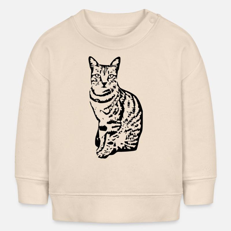 Chat Chaton Tigre Chat Chat Chat Cadeau - Sweat bébé bio Stanley/Stella - écru doux