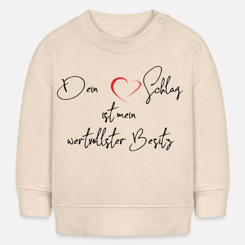 Dein Herzschlag - Sweat bébé bio Stanley/Stella - écru doux