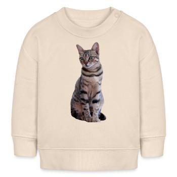 chat chats chaton doux cadeau de Noël - Sweat bébé bio Stanley/Stella - écru doux - Devant