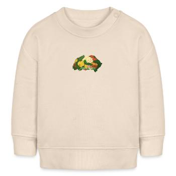 Peinture primevère, fleurs du printemps romantique - Sweat bébé bio Stanley/Stella - écru doux - Devant