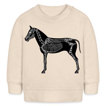Pferde-Skelett - Baby Organic Sweatshirt Baby Changer von Stanley/Stella - Natur - Vorne