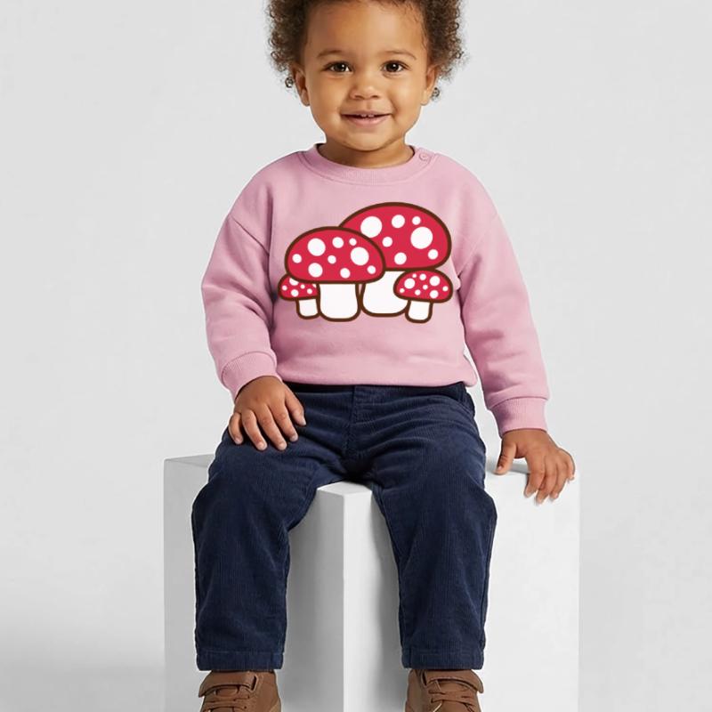 Many Mushrooms Red Dots Pattern Toadstool Fungus Baby Sweatshirt by Stanley/Stella