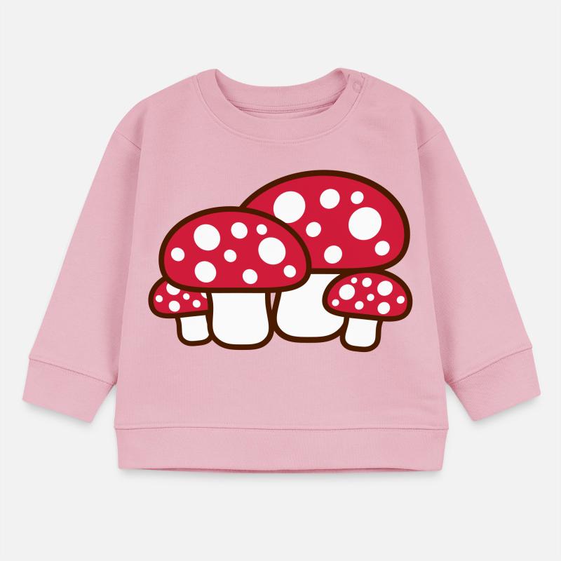 Many Mushrooms Red Dots Pattern Toadstool Fungus Baby Sweatshirt by Stanley/Stella