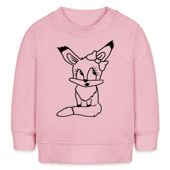 Fuchs Weiblich Mädchen Hübsche Schleife Frau Schön - Baby Organic Sweatshirt Baby Changer von Stanley/Stella - Hellrosa - Vorne
