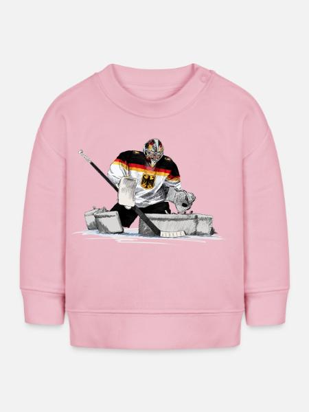 Eishockey Torwart - Baby Organic Sweatshirt Baby Changer von Stanley/Stella - Hellrosa