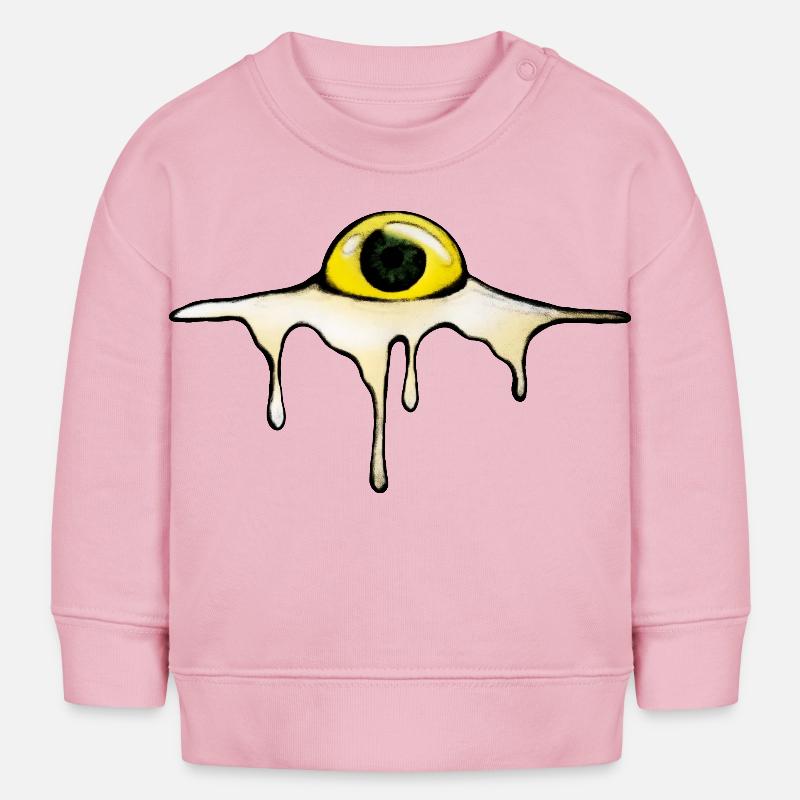 Fried Eye – Sunny Side Creepy - Sweat bébé bio Stanley/Stella - rose pâle