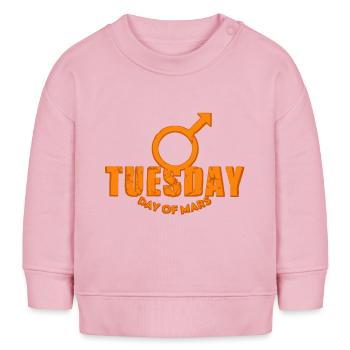 Mardi Mardi Mars En semaine orange look usé - Sweat bébé bio Stanley/Stella - rose pâle - Devant