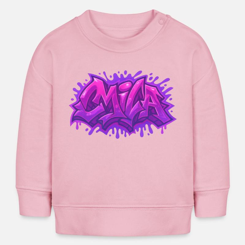 Graffiti MILA Name Gift Ideal Printable - Baby Sweatshirt by Stanley/Stella - cotton pink