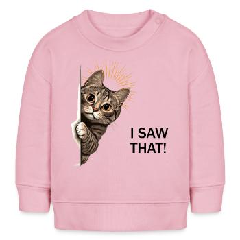 J’ai vu ce chat - Sweat bébé bio Stanley/Stella - rose pâle - Devant