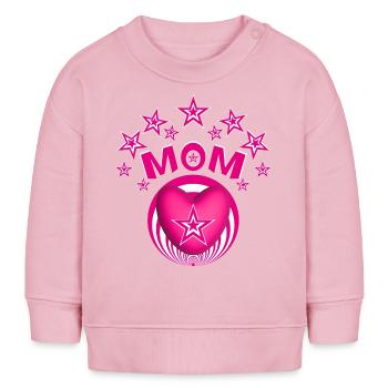 MOM in Pink mit vielen Sternen. - Baby Organic Sweatshirt Baby Changer von Stanley/Stella - Hellrosa - Vorne