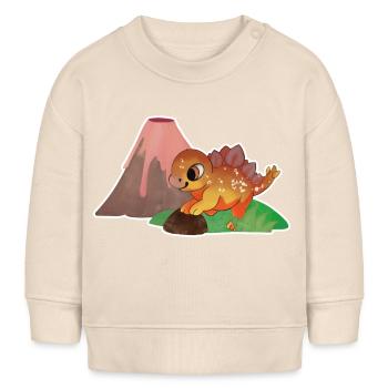 Starker Stegosaurus - Baby Organic Sweatshirt Baby Changer von Stanley/Stella - Natur - Vorne