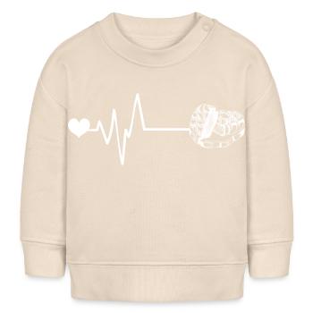 Sushi Puls Herz Liebe - Baby Organic Sweatshirt Baby Changer von Stanley/Stella - Natur - Vorne